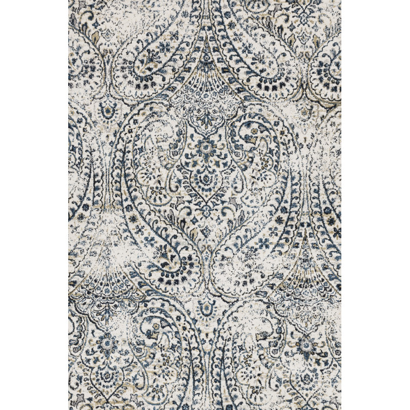 Andover Mills™ Quintana Paisley Blue/White Area Rug & Reviews Wayfair